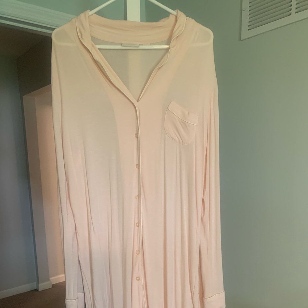 Nordstrom Lingerie Moonlight Nightshirt Soft Sexy Boyfriend Shirt Nightgown Sz L